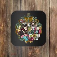 A Christmas Story I Triple Dog Dare You Collage Wreath Coaster thumb 0