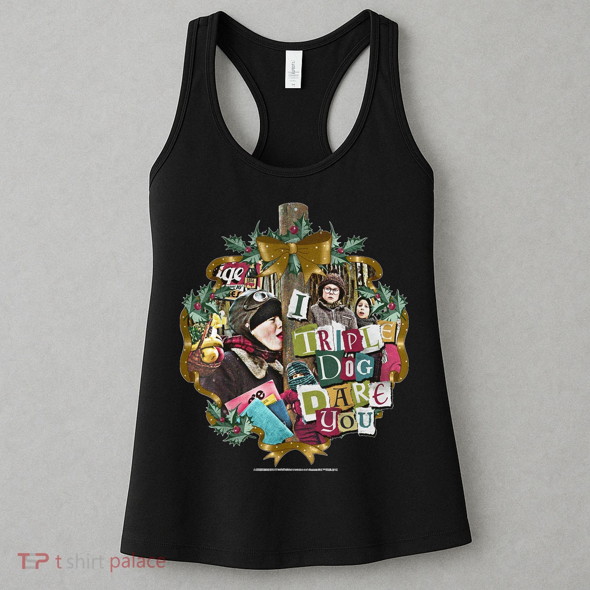 A Christmas Story I Triple Dog Dare You Collage Wreath Women's Tank Top