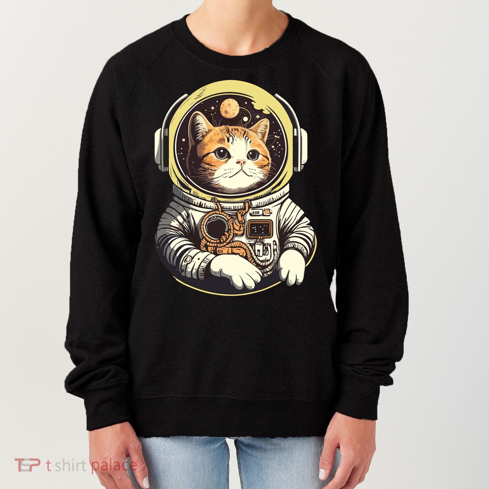 Astronaut Cat Space Helmet Women's Sweatshirt