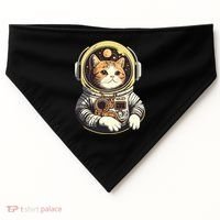 Astronaut Cat Space Helmet USA-Made Doggie Bandana thumb 0