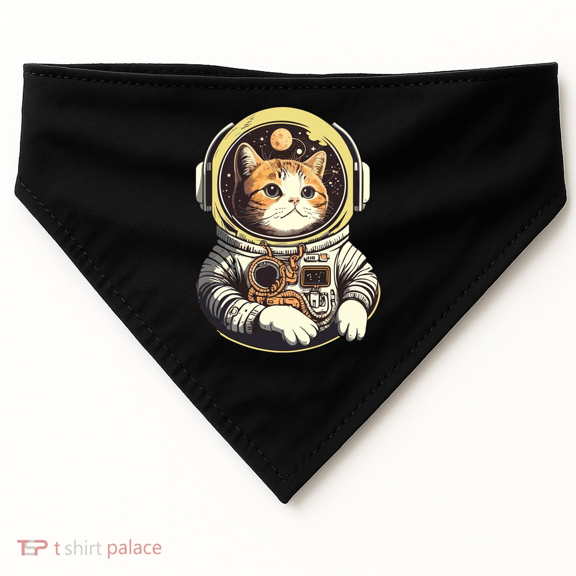 Astronaut Cat Space Helmet USA-Made Doggie Bandana