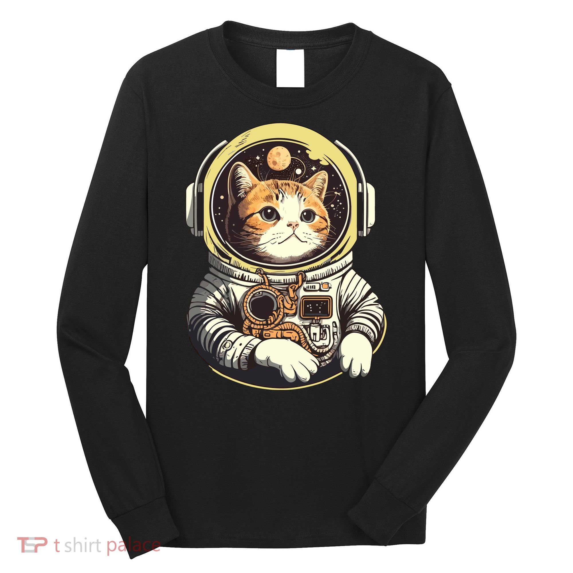 Astronaut Cat Space Helmet Long Sleeve Shirt