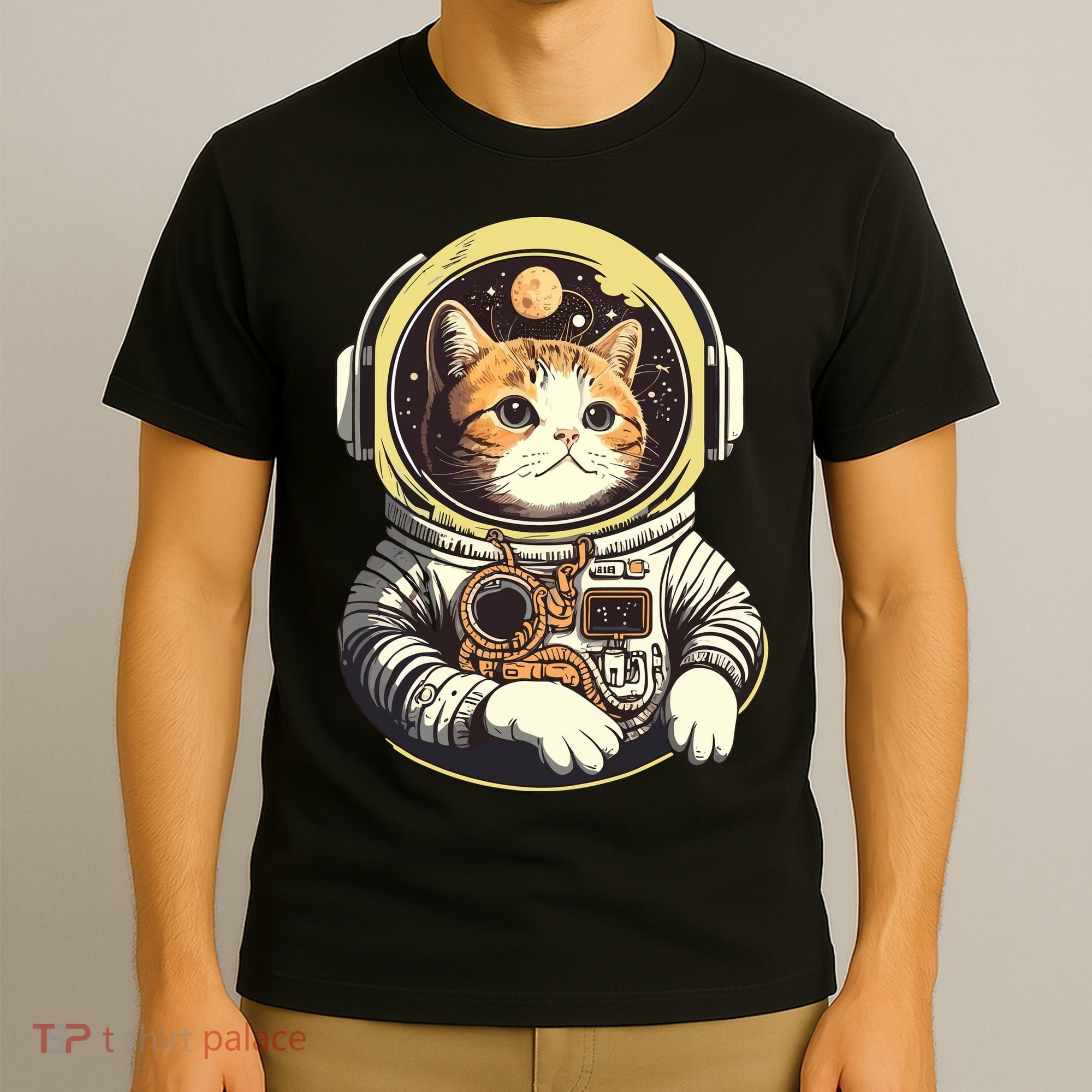 Astronaut Cat Space Helmet T-Shirt
