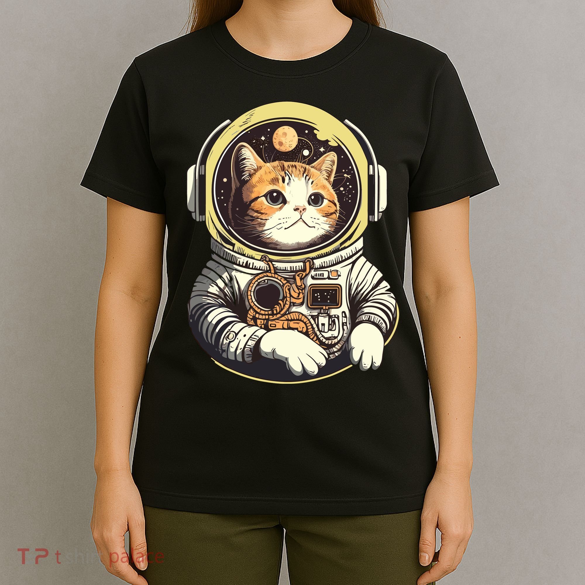 Astronaut Cat Space Helmet T-Shirt