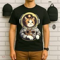 Astronaut Cat Space Helmet T-Shirt thumb 6
