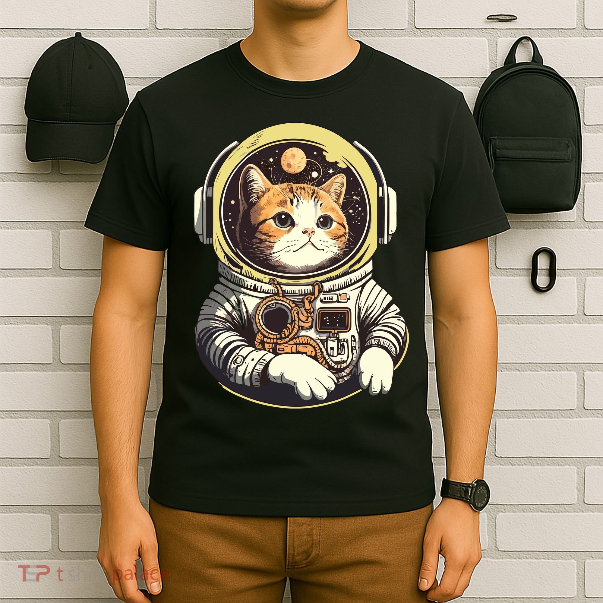 Astronaut Cat Space Helmet T-Shirt