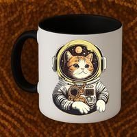 Astronaut Cat Space Helmet Coffee Mug thumb 2