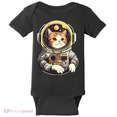 Astronaut Cat Space Helmet Baby Bodysuit