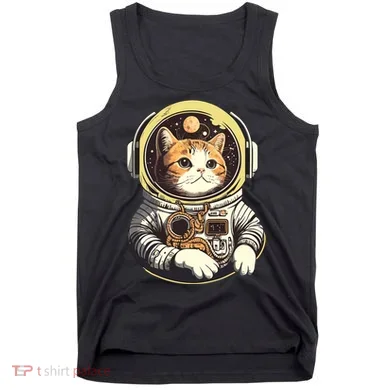 Astronaut Cat Space Helmet Tank Top