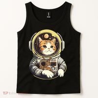 Astronaut Cat Space Helmet Tank Top thumb 2