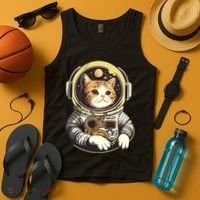 Astronaut Cat Space Helmet Tank Top thumb 4