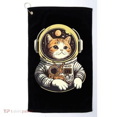 Astronaut Cat Space Helmet Golf Towel