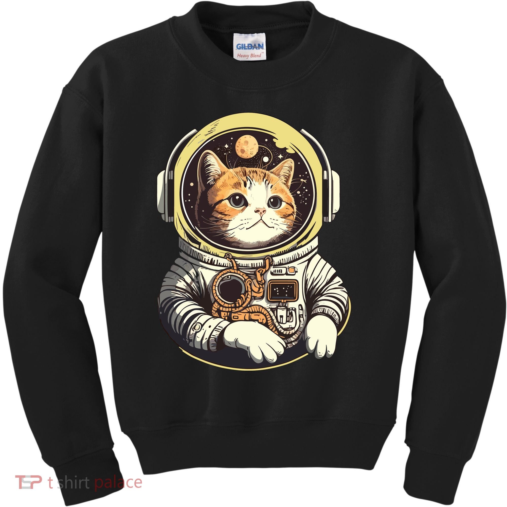 Astronaut Cat Space Helmet Kids Sweatshirt