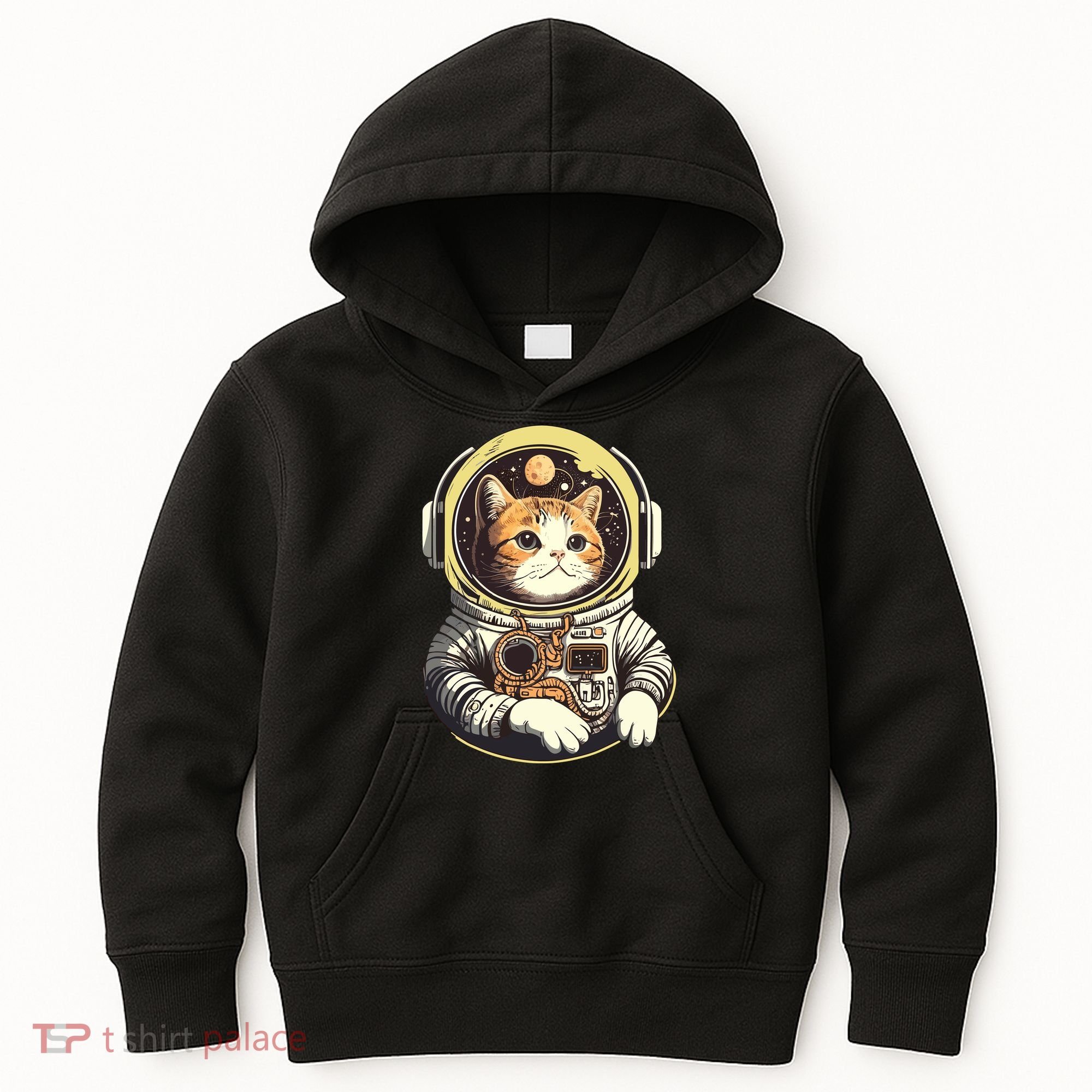 Astronaut Cat Space Helmet Kids Hoodie