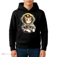 Astronaut Cat Space Helmet Kids Hoodie thumb 4