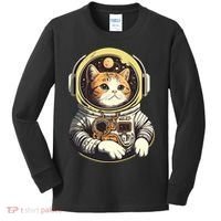 Astronaut Cat Space Helmet Kids Long Sleeve Shirt thumb 0