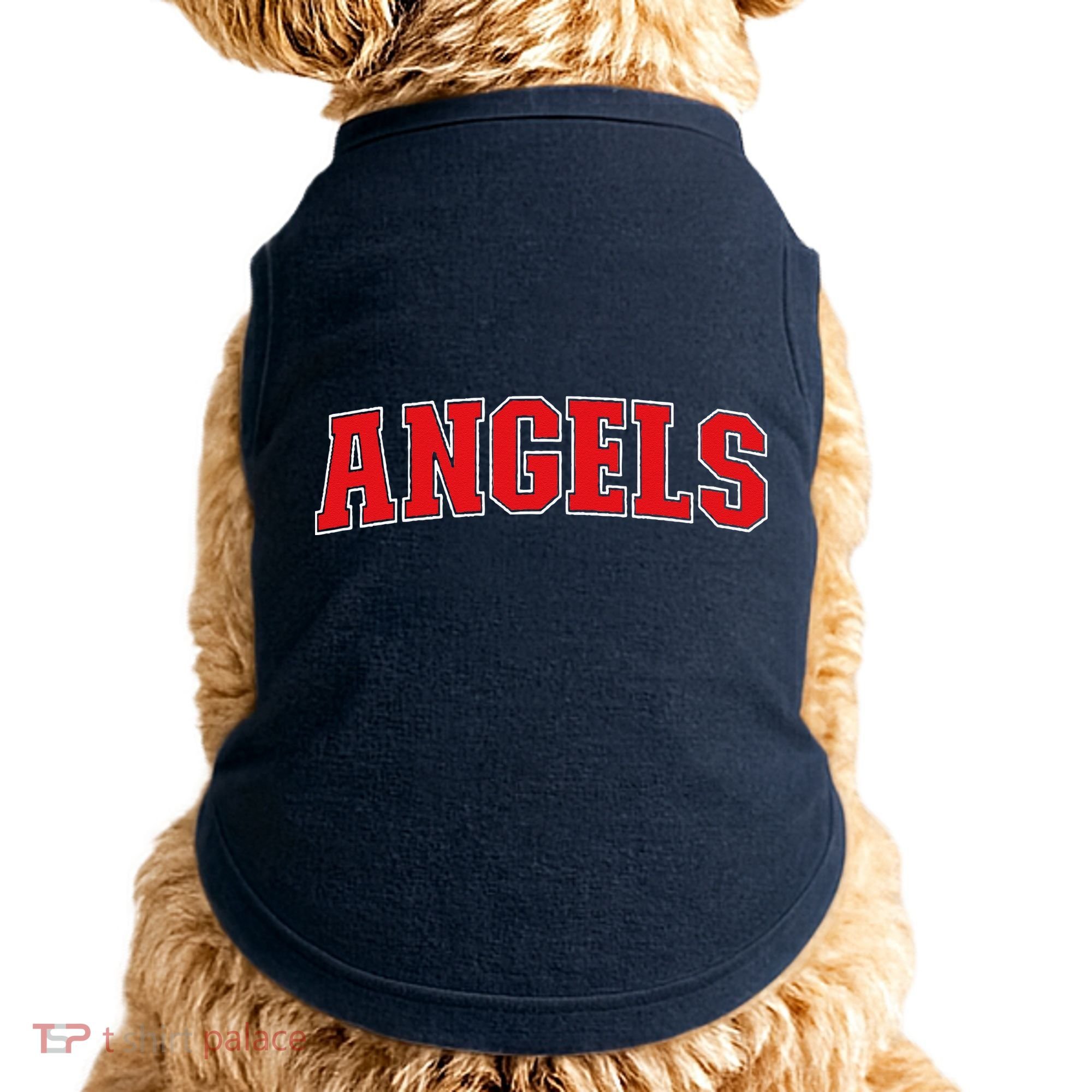 Angels California Souvenir Trip College Style Red Text Doggie Tank