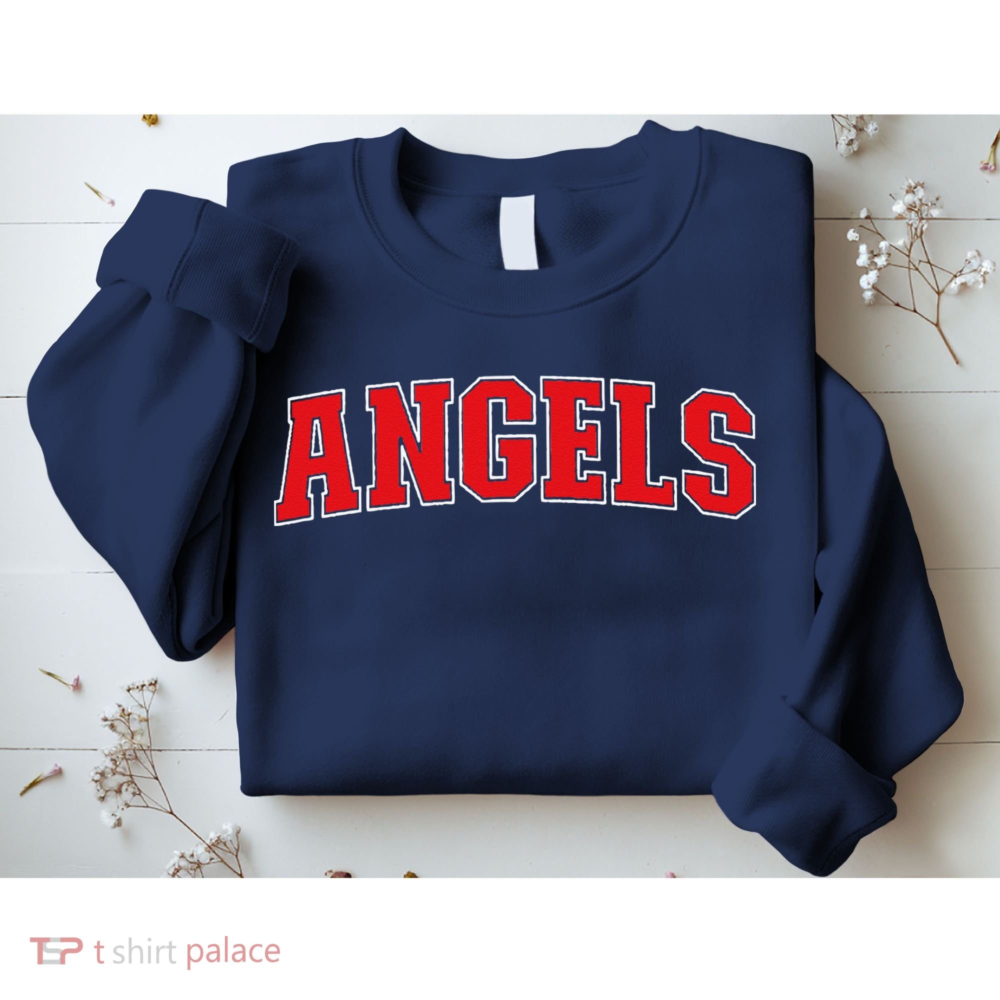 Angels California Souvenir Trip College Style Red Text Sweatshirt