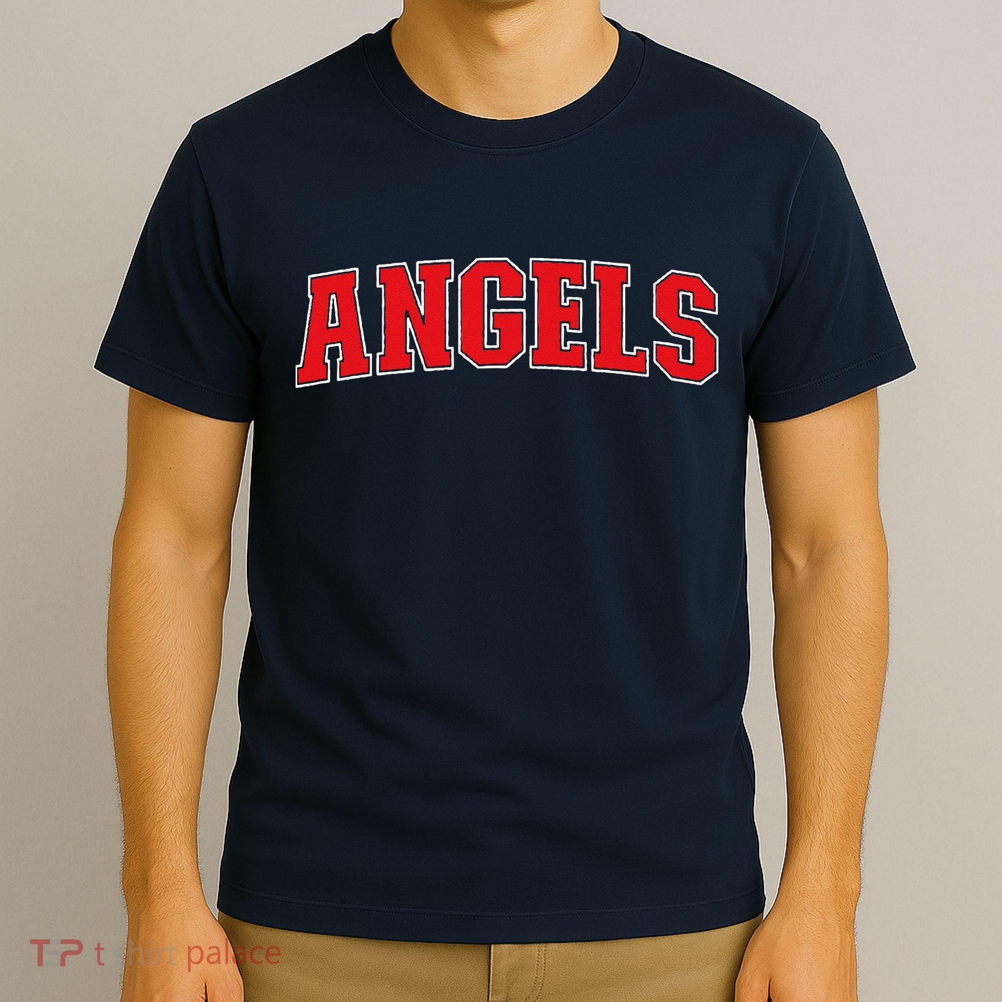 Angels California Souvenir Trip College Style Red Text T-Shirt