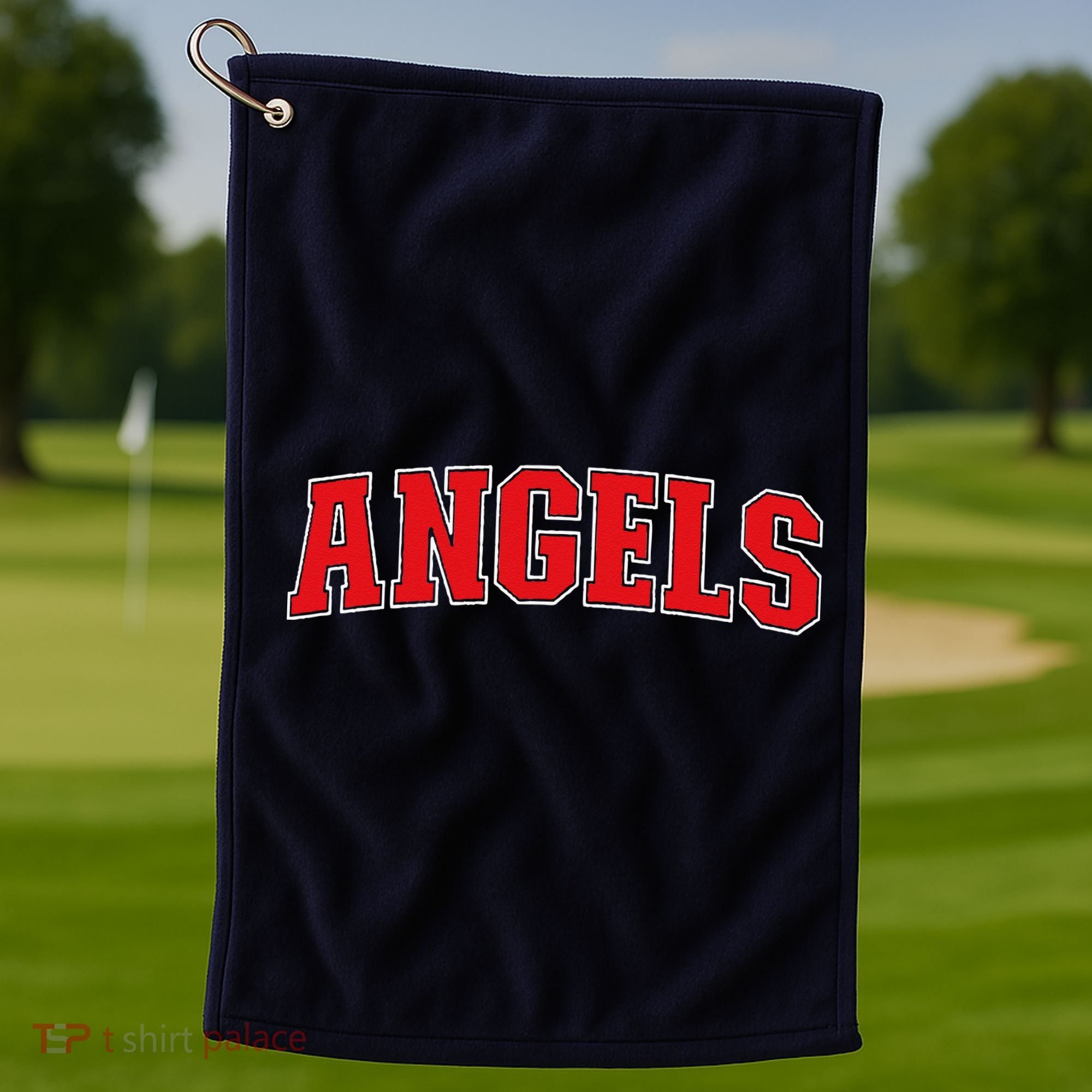 Angels California Souvenir Trip College Style Red Text Golf Towel