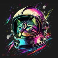 Astronaut Cat Space Cat Galaxy Kitten USA-Made Doggie Bandana thumb 2