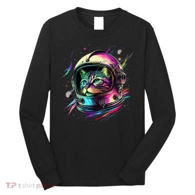 Astronaut Cat Space Cat Galaxy Kitten Long Sleeve Shirt