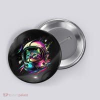 Astronaut Cat Space Cat Galaxy Kitten Button thumb 0