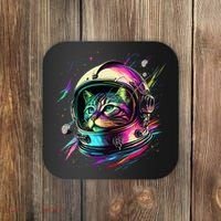 Astronaut Cat Space Cat Galaxy Kitten Coaster thumb 0