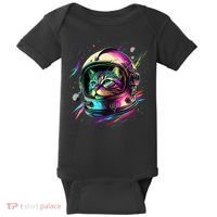 Astronaut Cat Space Cat Galaxy Kitten Baby Bodysuit thumb 0