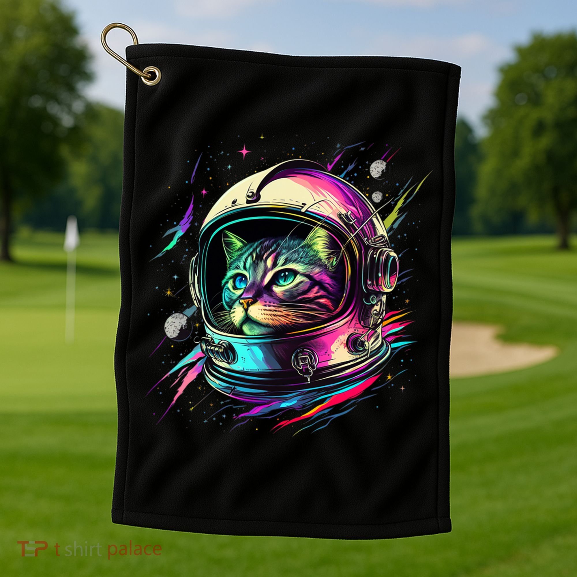 Astronaut Cat Space Cat Galaxy Kitten Golf Towel