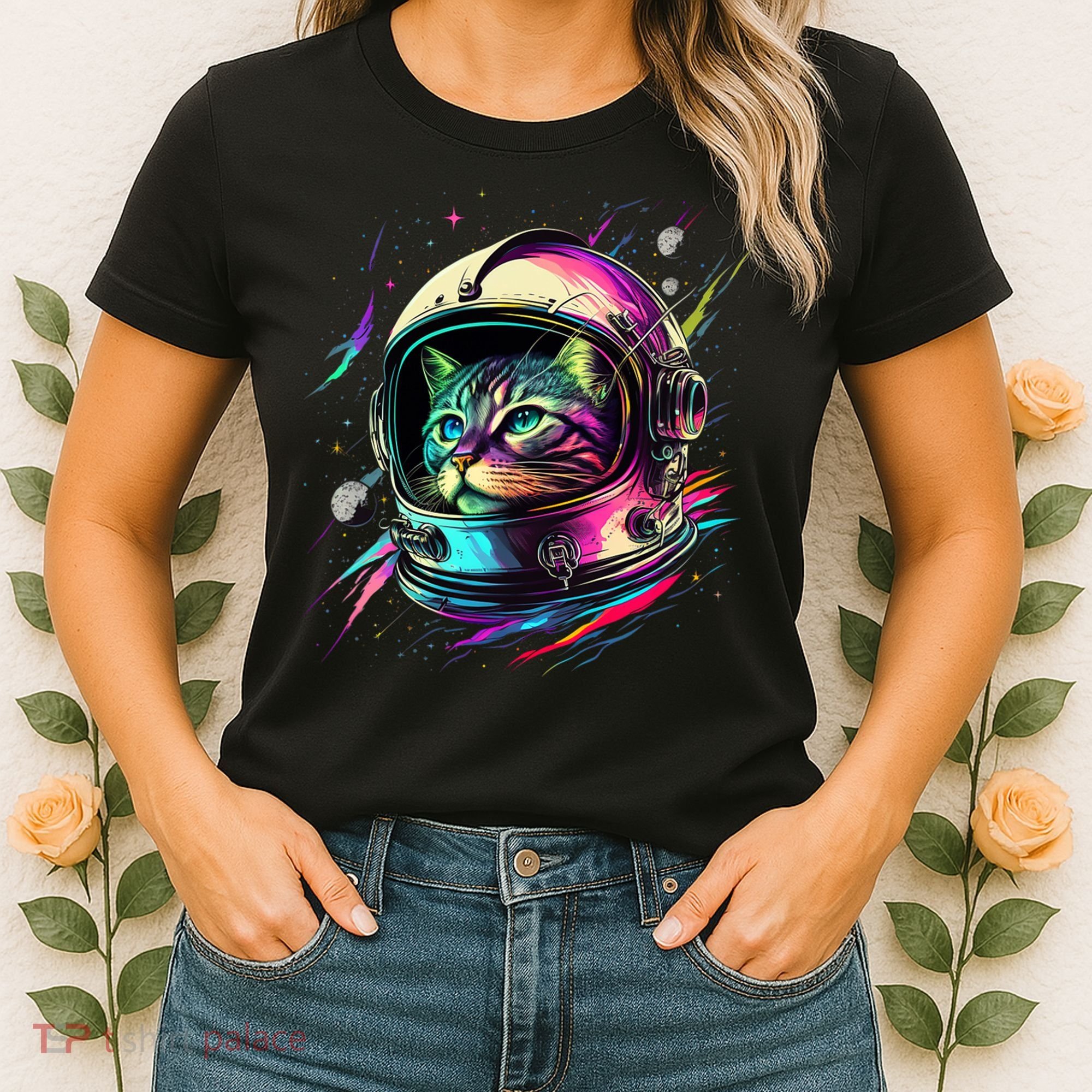 Astronaut Cat Space Cat Galaxy Kitten Women's T-Shirt