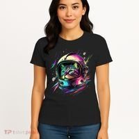 Astronaut Cat Space Cat Galaxy Kitten Women's T-Shirt thumb 4