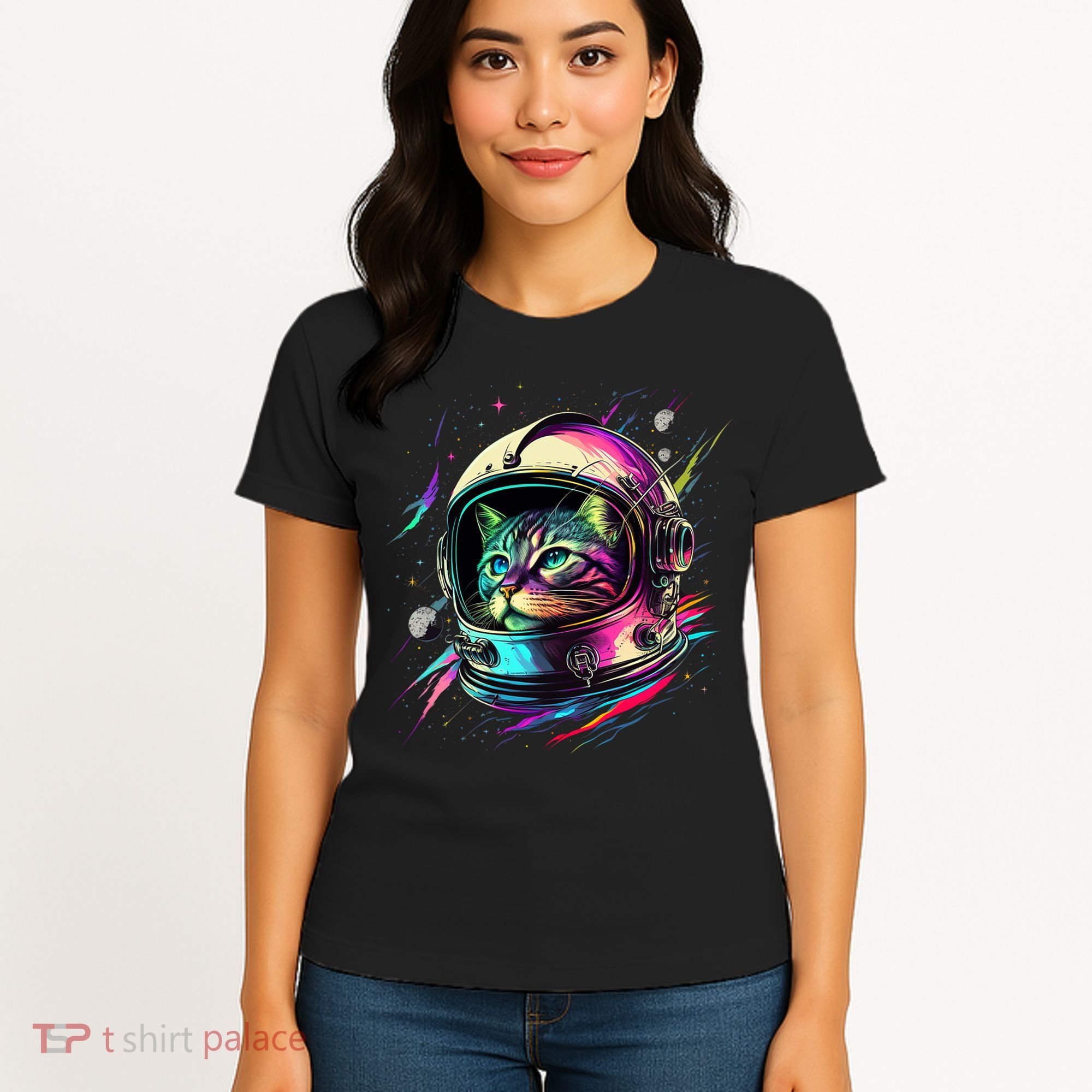 Astronaut Cat Space Cat Galaxy Kitten Women's T-Shirt