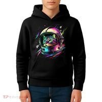 Astronaut Cat Space Cat Galaxy Kitten Kids Hoodie thumb 4