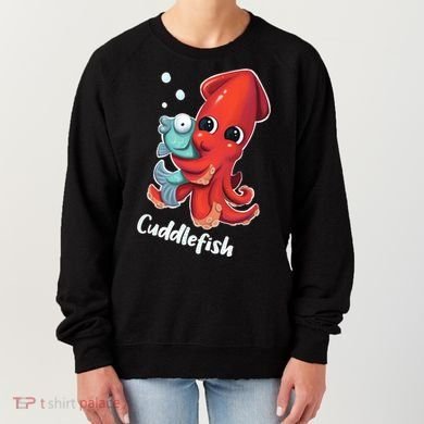 Adorable Cuddlefish Sea Life Illustration Cuttlefish Squid Women's Sweatshirt