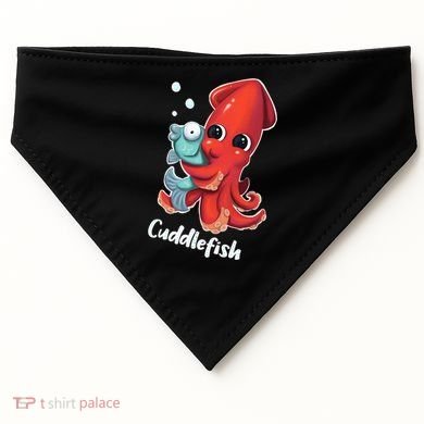 Adorable Cuddlefish Sea Life Illustration Cuttlefish Squid USA-Made Doggie Bandana