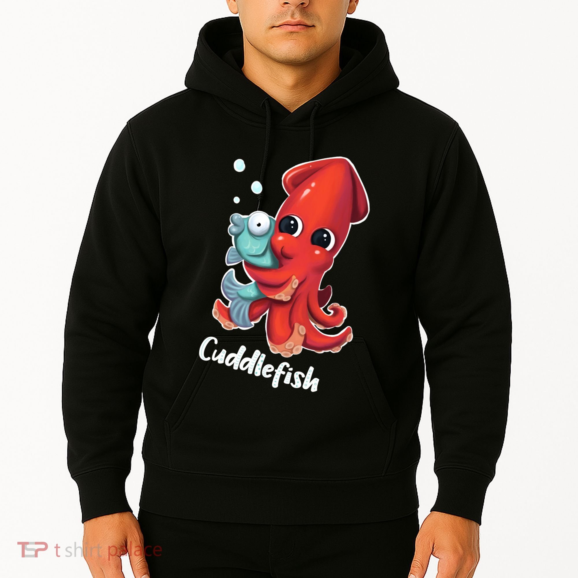 Adorable Cuddlefish Sea Life Illustration Cuttlefish Squid Hoodie