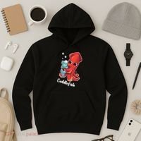 Adorable Cuddlefish Sea Life Illustration Cuttlefish Squid Hoodie thumb 3