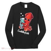 Adorable Cuddlefish Sea Life Illustration Cuttlefish Squid Long Sleeve Shirt thumb 0