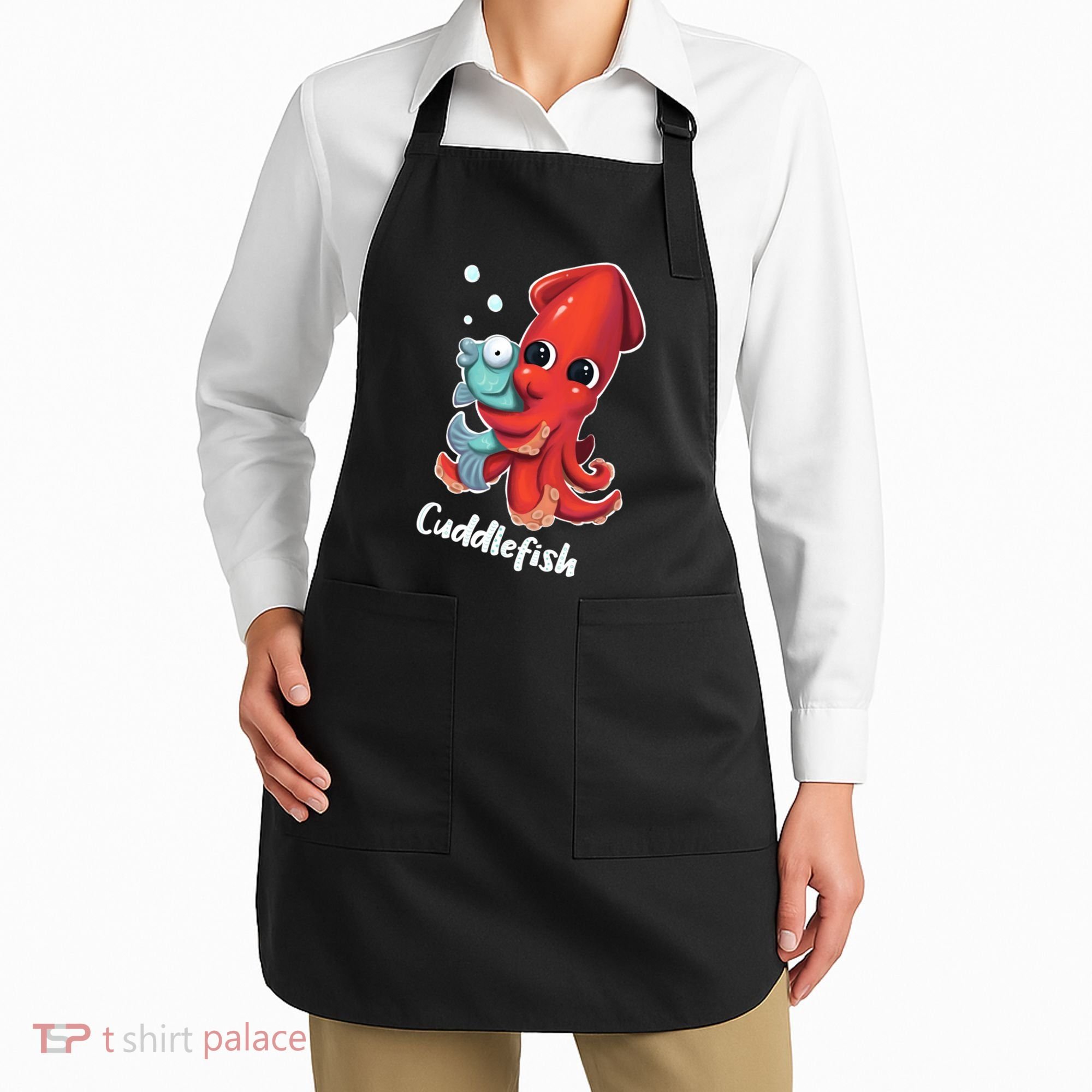 Adorable Cuddlefish Sea Life Illustration Cuttlefish Squid Apron