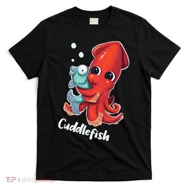 Adorable Cuddlefish Sea Life Illustration Cuttlefish Squid T-Shirt