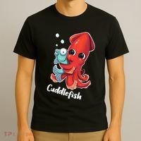 Adorable Cuddlefish Sea Life Illustration Cuttlefish Squid T-Shirt thumb 3