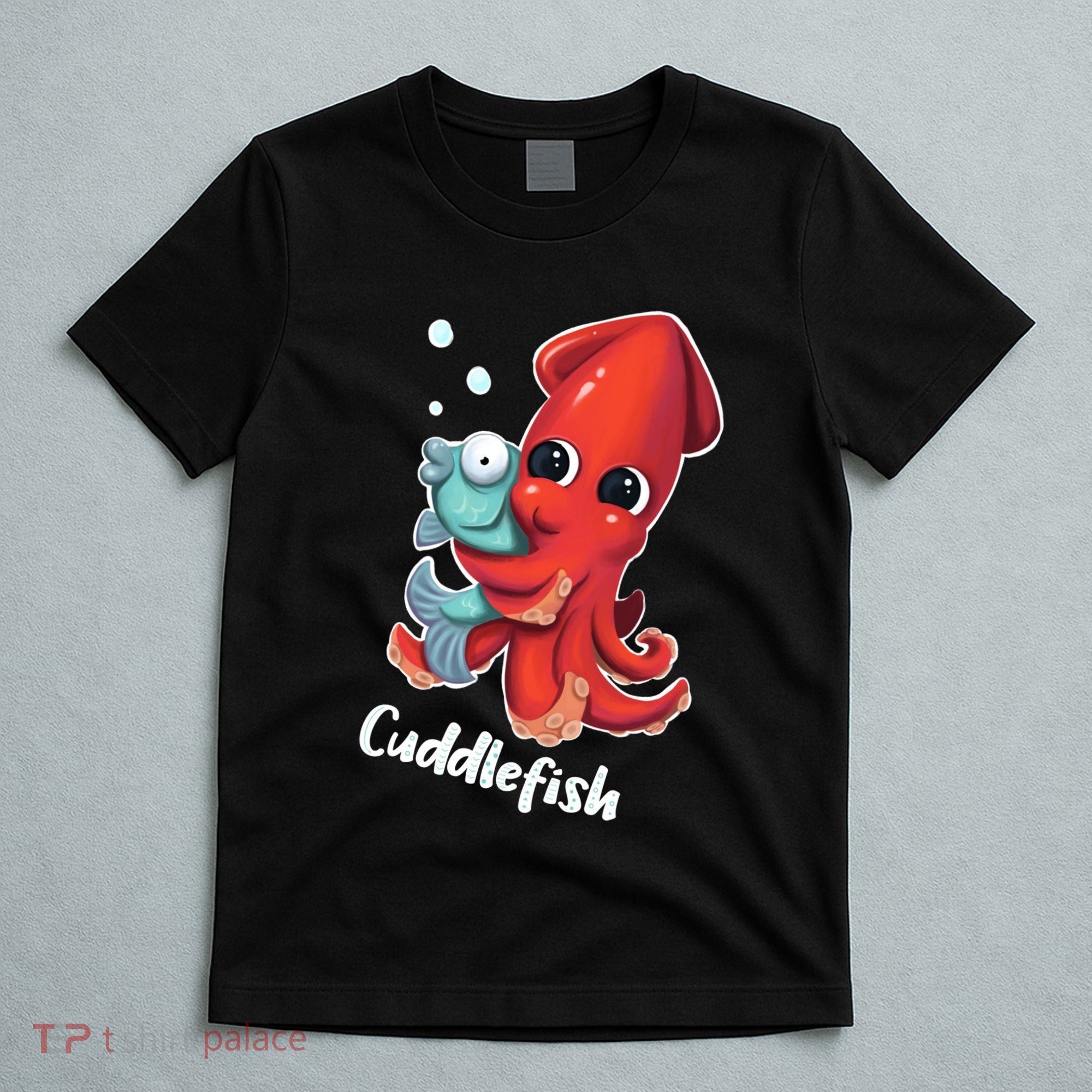 Adorable Cuddlefish Sea Life Illustration Cuttlefish Squid T-Shirt