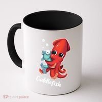 Adorable Cuddlefish Sea Life Illustration Cuttlefish Squid Coffee Mug thumb 0