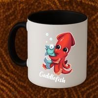 Adorable Cuddlefish Sea Life Illustration Cuttlefish Squid Coffee Mug thumb 2