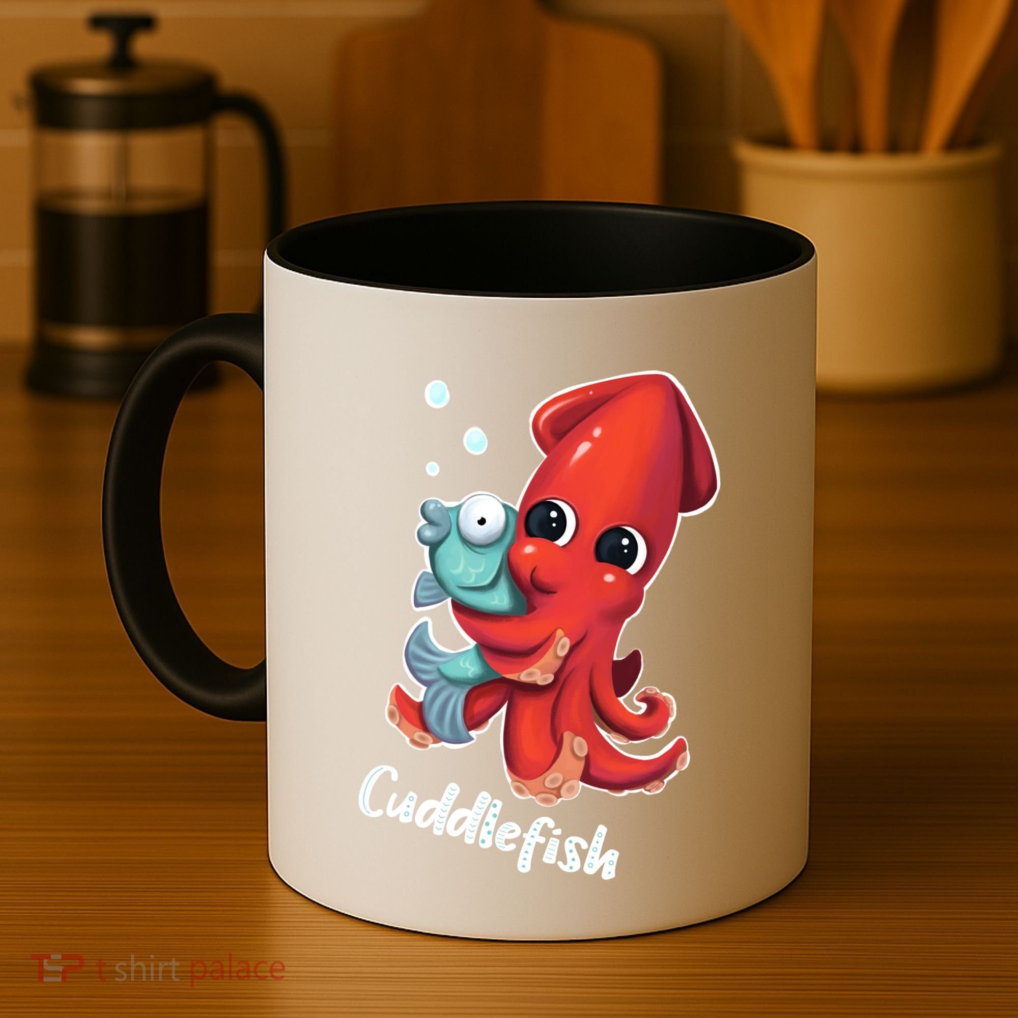 Adorable Cuddlefish Sea Life Illustration Cuttlefish Squid Coffee Mug