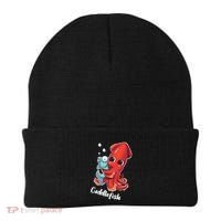 Adorable Cuddlefish Sea Life Illustration Cuttlefish Squid Beanie thumb 0