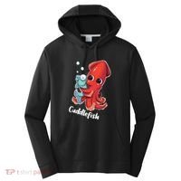 Adorable Cuddlefish Sea Life Illustration Cuttlefish Squid Performance Fleece Hoodie thumb 0