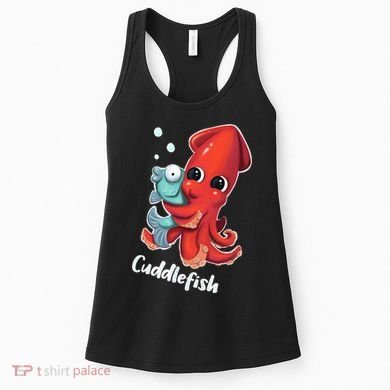 Adorable Cuddlefish Sea Life Illustration Cuttlefish Squid Women's Tank Top