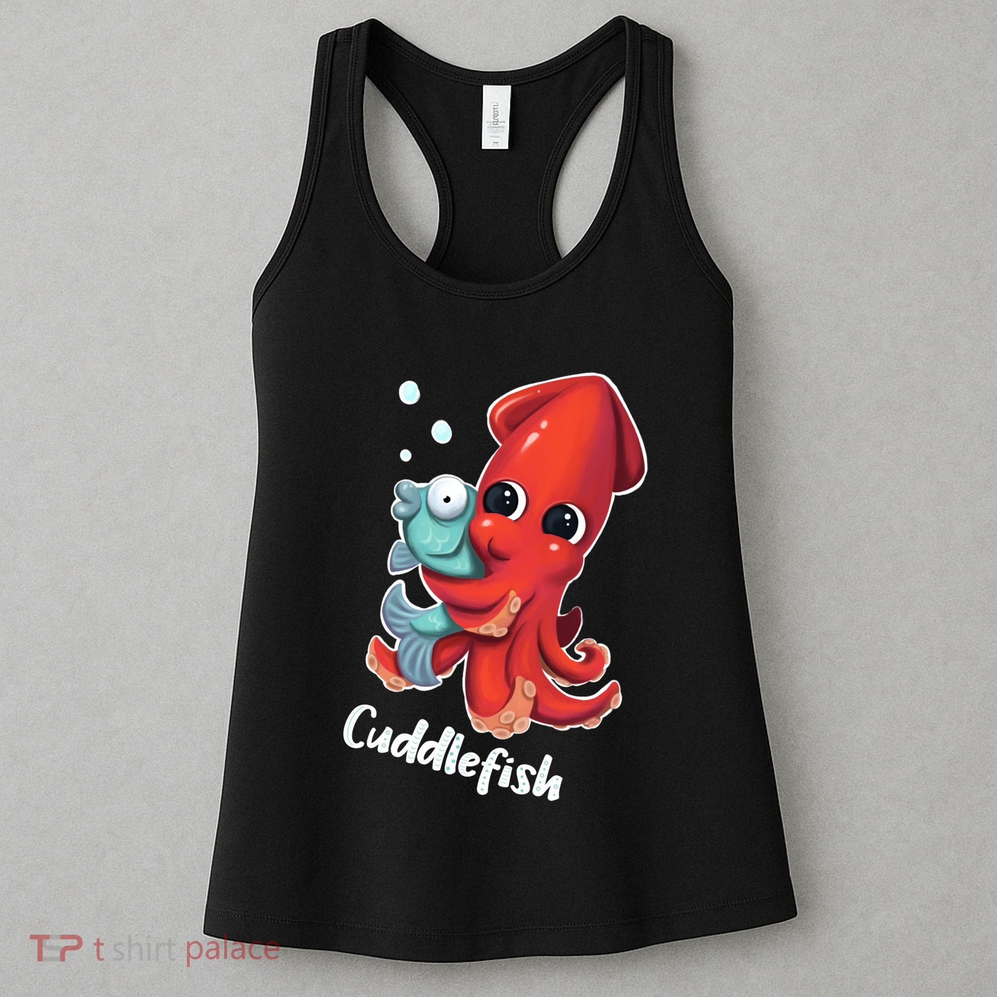 Adorable Cuddlefish Sea Life Illustration Cuttlefish Squid Women's Tank Top